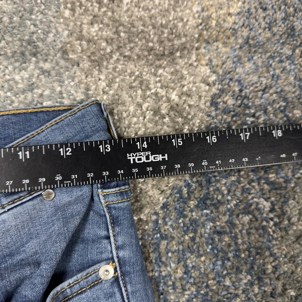 Levis Premium Big E Mile High Super Skinny Jeans Blue Raw Hem 27 High Rise Denim